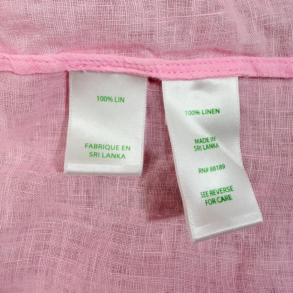 Lilly Pulitzer Sarasota Linen Tunic Top Size M Baby Pink - Picture 10 of 10
